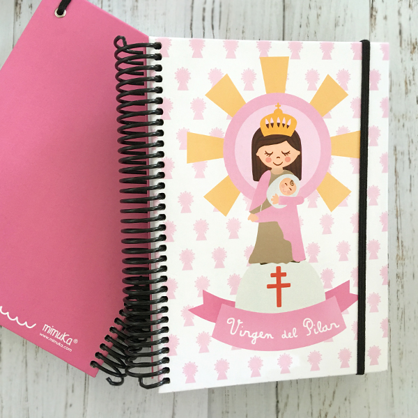 Cuaderno Virgen Pilar rosa